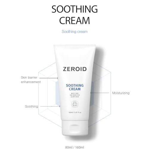 ZEROID | Soothing Cream | Face Moisturizer for Sensitive Skin | Face Cream for Skin Barrier Repair | Facial Lotion for Soothing & Calming | Dermocosmetic Lotion | Korean Skin Care | 5.41 fl oz (160ml)