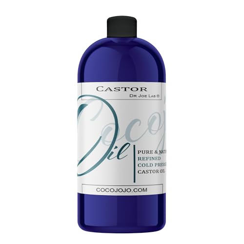 Dr Joe Lab Castor Oil, Cold Pressed Castor Oil, Unrefined, Pure Hexane Free Non GMO - Natural Moisturizing Hydrating Hair Skin Face Body Nails - 32 Oz