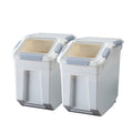 25L Rice Storage Container with Measuring Cup - 40 lbs Capacity, BPA-Free, 2 Pack, White