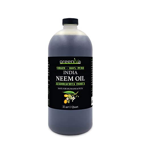 GreenIVe 32oz Organic Neem Oil - Cold-Pressed Virgin for Skin, Hair, Garden & Pets - Variation of THIS listing