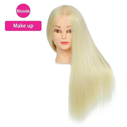 Platinum Blonde Mannequin Head with Hair and Stand for Styling Practice