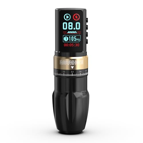 Wormhole Wireless Tattoo Pen with 2300mAh Battery, Black - Multi-Function Professional Machine