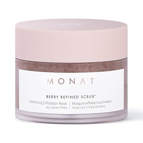 MONAT Berry Refined Scrub¢â - Perfecting Exfoliator Mask with Skin-Brightening AHAs and Cranberry Seeds, 87ml