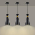 3-Pack Modern Black and Gold Pendant Lights for Kitchen Island - 13"H, Adjustable