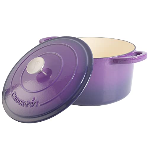 7-Quart Enamel Cast Iron Dutch Oven - Lavender Purple, Heavy-Duty Cookware