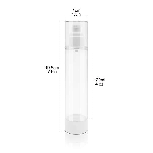 TRENDBOX 120ml / 4oz Airless Vaccum Pump Travel Bottles for Lotions, Cream - 4 Pack