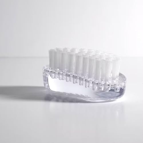 Trim Contour Nail Brush, Ergonomic Handheld Scrub Brush for Nails & Cuticles, Durable Nylon Bristles for Deep Cleaning, Gentle Exfoliation & Manicure Prep, Clear Plastic Handle, 1 Count