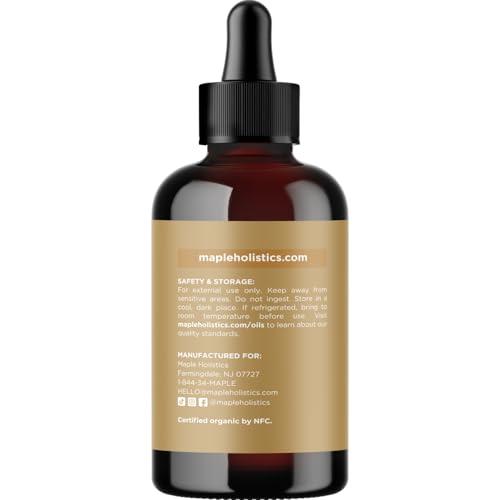 Organic Jojoba Oil Cold-Pressed 100% Pure Carrier Oil for Skin Hair Nails - Maple Holistics