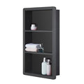 IDYLLOR Matte Black Recessed Medicine Cabinet 14x24 Wall Storage with Shelves
