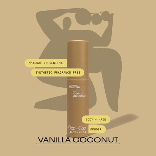 Cleo+Coco Vanilla Coconut Dry Shampoo & Body Powder 88oz (Pack of 2) – Talc-Free, Aluminum-Free