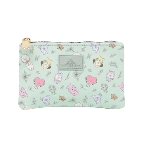 Impressions Vanity BT21 3-PC. Makeup Bag Set with Large, Medium, and Small Pouches, Makeup Organization with Inner Slip Pocket, Clear PVC Material, Travel Cosmetic Bag for Women's Daily Essentials