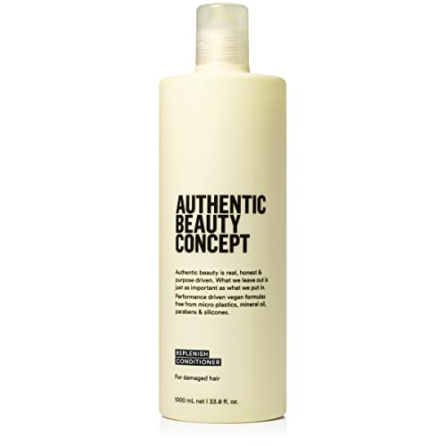 Authentic Beauty Concept Replenish Conditioner 33.8 Fl Oz - Damaged Hair Repair, Vegan & Silicone-Free