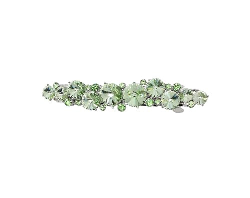 Faship Peridot Green Floral Hair Barrette Clip Small Bridal Hair Jewelry