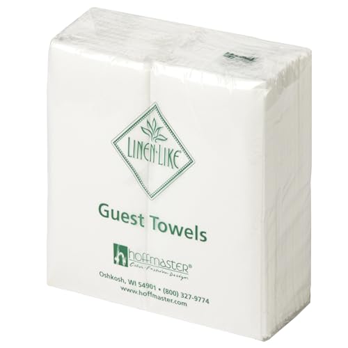 Hoffmaster Linen-Like Disposable Guest Towels 500 Pack, 12x17 Inches, 1/6 Fold, White