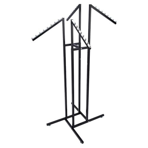 Black 4-Way Adjustable Clothing Rack with Slanted Arms - SSWBasics