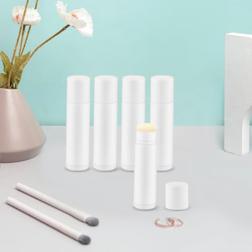 200 Pcs 5g Empty Lip Balm Tubes - White, Rotatable Lipstick Containers for DIY Makeup