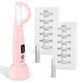 Dermaplane Razor for Women Face, Sonic Dermaplaning Tool for Peach Fuzz, Facial Exfoliation Removal & Eyebrow Trimmer, 12 Refill Coarse & Fine Blades, Rechargeable with LED Light, 3 Speeds, Pink