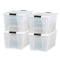 Pearl 4-Pack 72 Quart Stackable Storage Bins with Lids - Made in USA