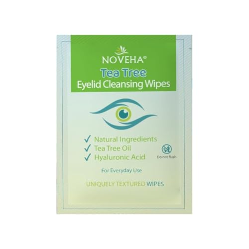 NOVEHA Eyelid & Lash Hygiene Bundle ? Tea Tree Oil Wipes (60 Ct) + Hypochlorous Acid Spray (4oz) ? Gentle Daily Cleanser for Styes, Blepharitis, Dry Eyes, Irritation & Makeup Removal
