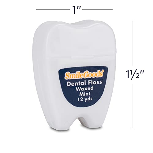 Practicon SmileGoods Molar Shaped Waxed Dental Floss 144 Pack - Travel & Kids