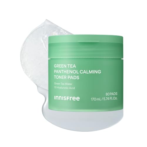 Innisfree Green Tea Calming Toner Pads for Hydration & Soothing Skin