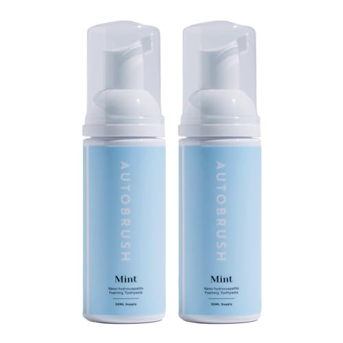 Autobrush Nano-HAp Fluoride-Free Foaming Toothpaste Mint 1.69 Fl Oz Pack of 2 - Whitening & Deep Cleaning