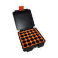 3D Printed Vial Storage Case for 3ml Vials - Freezer Safe Hard Shell Organizer - Black/Orange, Holds 25 Vials
