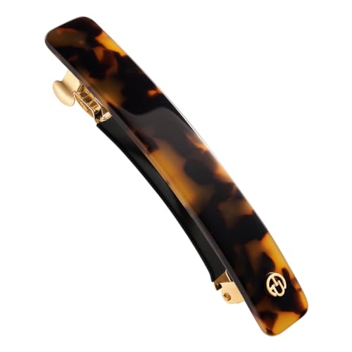 EVITA PERONI French Acetate No-Slip Middle Hair Barrettes - Tortoise Variant