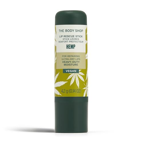 The Body Shop Hemp Heavy Duty Lip Care, 0.14 Oz,Green