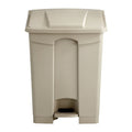 Plastic Step-On Trash Can with Foot Pedal 17 Gallon - Tan