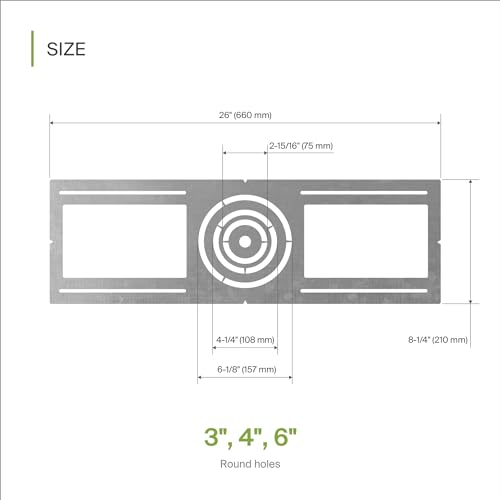 ASD 24 Pack New Construction Mounting Plate for 3/4/6 Inch LED Recessed Lights - Symmetric Design