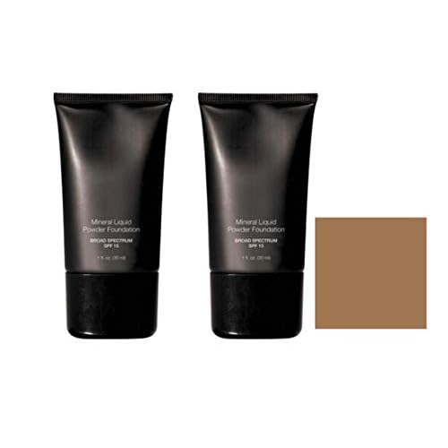 Mineral Liquid Powder Foundation Broad Spectrum SPF 15 Pack of 2 (Sunlit Beige)