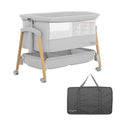 Evolur Lullaby Portable Bassinet with Wheels & Storage - Light Gray