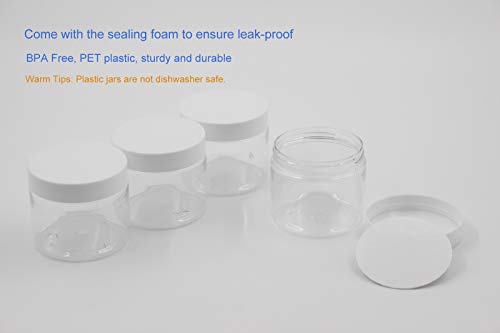 28 Pack 5 oz Plastic Slime Jars with White Lids - Clear, Leak-Proof Storage Containers