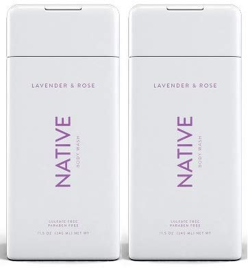 Native Body Wash Lavender & Rose 11.5 oz 2-Pack - Gentle Hydrating Shower Gel