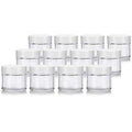 2 oz Clear Glass Jar with White Smooth Lined Lids (12 Pack)