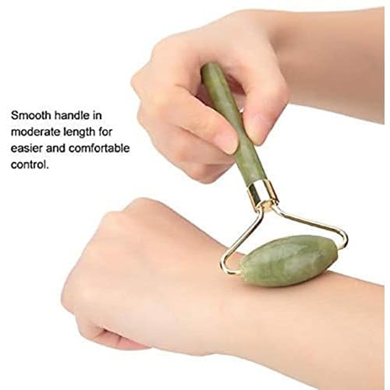 Jade Gua Sha Facial Massager Set - 5 in 1 Skin Care Tools with Roller and Massager