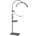 Black Half Moon Lash Light with Magnifier & Tool Tray for Eyelash Extensions