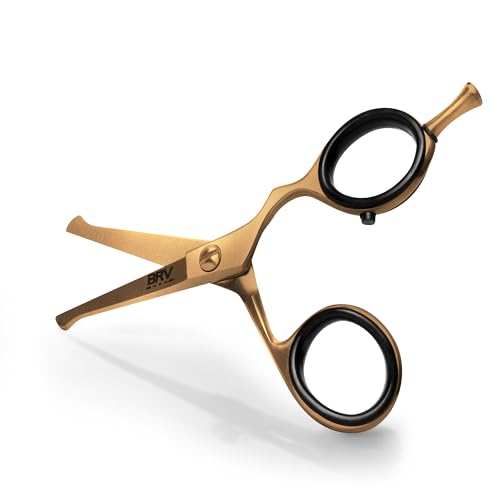 Titanium Bronze Nose & Ear Hair Scissors - 4.2 Inch Rounded Tip Grooming Tool, Right Handed