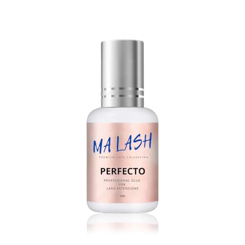 Perfecto Eyelash Extension Adhesive 5ml - Ultra-Fast 0.3-0.5 Sec Drying, Black, 8 Weeks Retention - MA LASH Variation