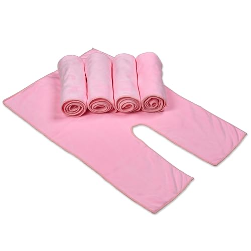 Facial Towels Professional Split Design Microfiber for Spa Steam Esthetician Supplies Salon and Barber Tools (Soft Pink)