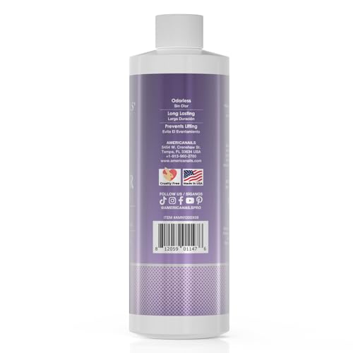 Americanails Odorless Nail Monomer Liquid 8oz - Maximum Adhesion Acrylic for Perfect Nail Enhancements