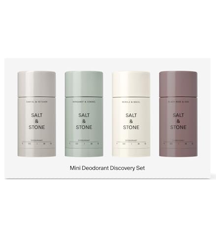 Travel Size Aluminum-Free Deodorant Set for Women & Men - 4 Scents, 1 oz Each - Mini Discovery Pack