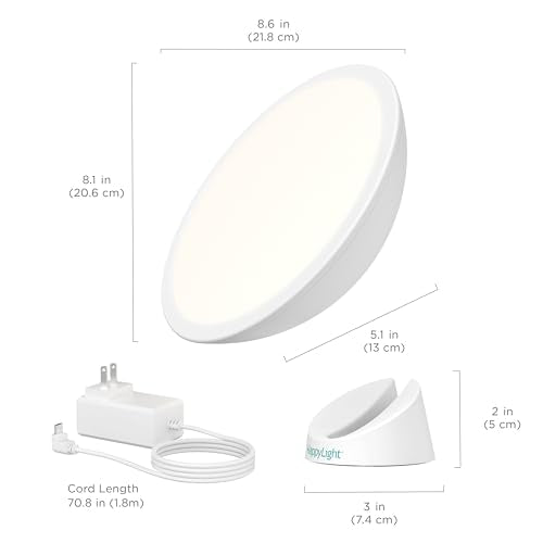 Cordless LED Light Therapy Lamp - 10,000 Lux Full Spectrum, Portable & Adjustable