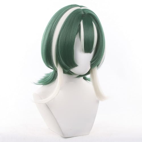 Cosplay Wig Guita Short Turquoise with White Streaks - Unisex Costume Accessory