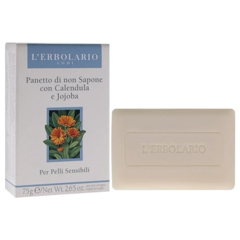 LErbolario Bar Soap, Marigold and Jojoba, 2.6 oz - Soapless Bar - With Marigold and Jojoba Oil - Moisturizing and Nourishing - Cruelty-Free