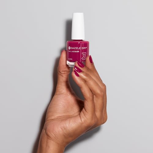 Dazzle Dry Raspberry Rush Nail Lacquer - Long-Lasting, Quick-Drying Polish