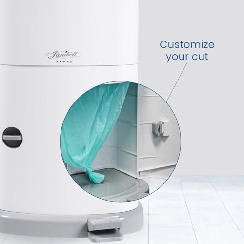 Janibell Akord Slim 7-Gallon Adult Diaper Pail White Hands-Free Odor Control