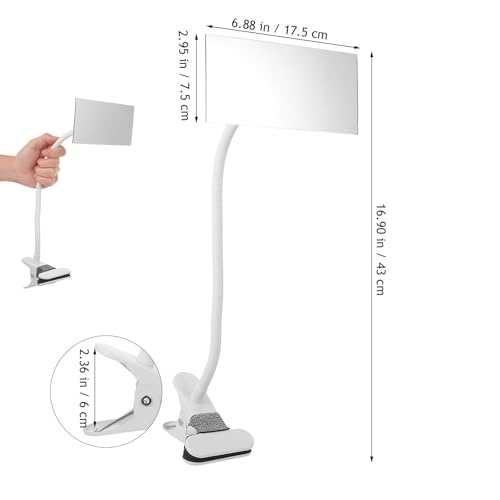 Clip-On Adjustable Privacy Desk Mirror with Rear View for Office & Cubicles