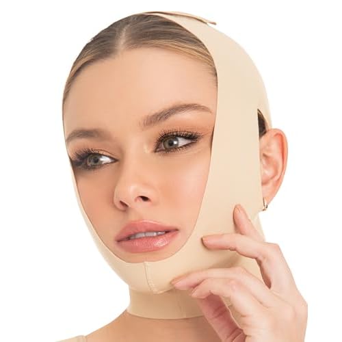 M&D Face Slimming Chin Strap Lipo Compression Garment Mentonera Postquir?rgica Facial Beige M